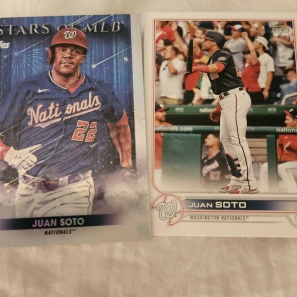 2022 TOPPS Series 1 JUAN SOTO SILVER FOIL #150 &Base Stars of MLB 3 CARD LOT - Picture 3 of 3